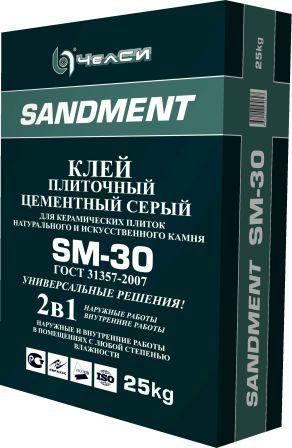 Клей для керамической плитки Sandment SM-30, 25кг