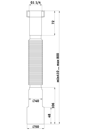 Гофра 11/4" 40х50 универс АНИ K206