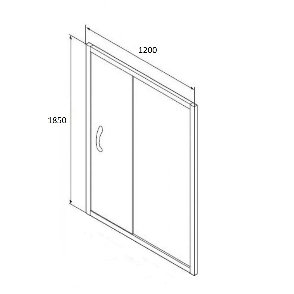 Ограждение душевое в двероной проем SW-C120B  1200х1850 мм