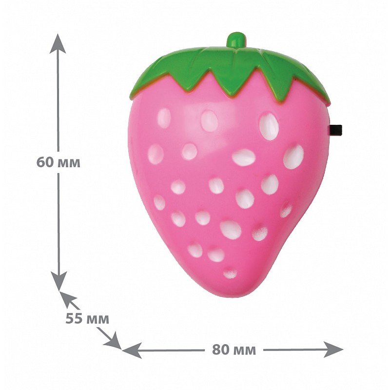 Ночник Camelion LED NL-180 "Клубника"с выключателем,розовая