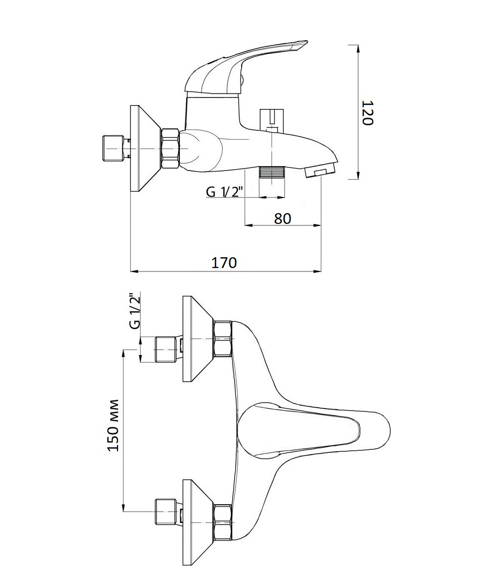 Смеситель для ванны SLS, без гибкого шланга, артикул 30 536 001