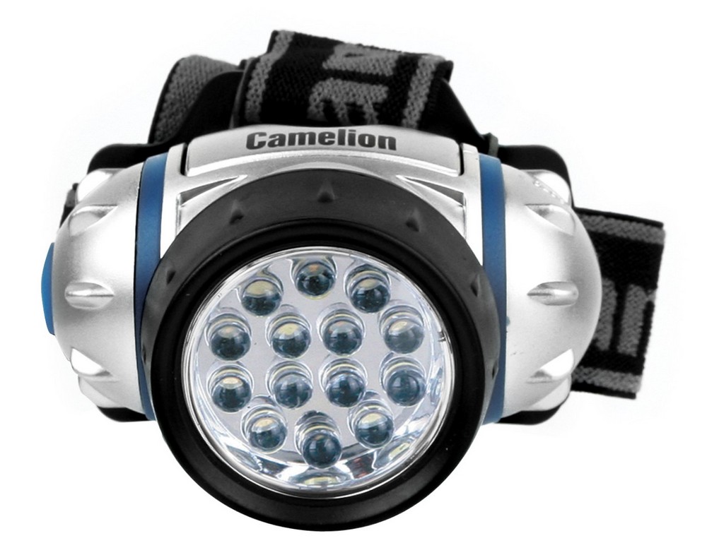 Фонарь налобный Camelion LED5312-14F4 металлик, 14LED, 4 режима