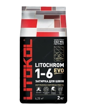 Затирка LITOCHROM 1-6 EVO с противогрибковыми свойствами, LE.100 пепельно-белый, 2 кг