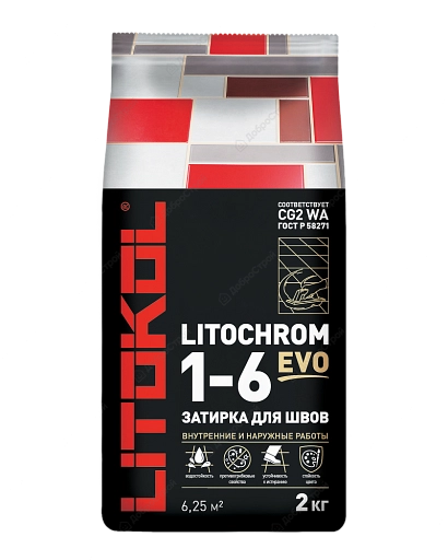 Затирка LITOCHROM 1-6 EVO с противогрибковыми свойствами, LE.230 багамы, 2 кг