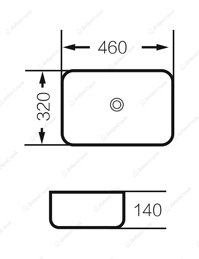 Раковина GR-4041BW (460*320*140) ЧЕРНАЯ БЕЛАЯ внутри