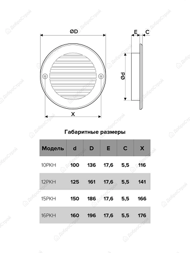 Решетка  круглая 12РКН кор.