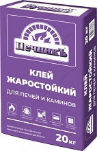 Клей жаростойкий для печей и каминов жаростойкий 20кг цвет серый