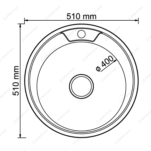 Мойка круглая d 51 (0,6) выпуск 3 1/2 MIXLINE (глуб чаши 17см) с сифоном