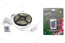 Комплект светодиодной ленты TDM SMD5050-30 LED/м-12 В-7,2 Вт/м RGB 24Вт IP20 IR-контроллер, 5 метров