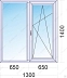 Окно пластиковое 1,4 х 1,3м, 3-стекла поворотно-откидное без сетки
