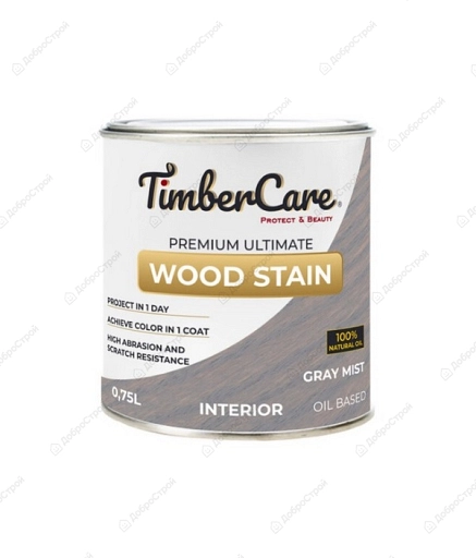 Масло тонирующее TimberCare Wood Stain (цвет: Серая дымка/ Gray mist), банка 0,75л