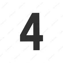 Цифра "4" самокл.  (50х30) (FUARO)  черный