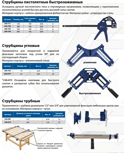 Струбцина пистолетная Кобальт 150 мм, быстрозажимная