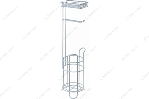 Держатель туалетной бумаги с полкой и накопителем, белый, металл/пластик SWFL-980-WHT
