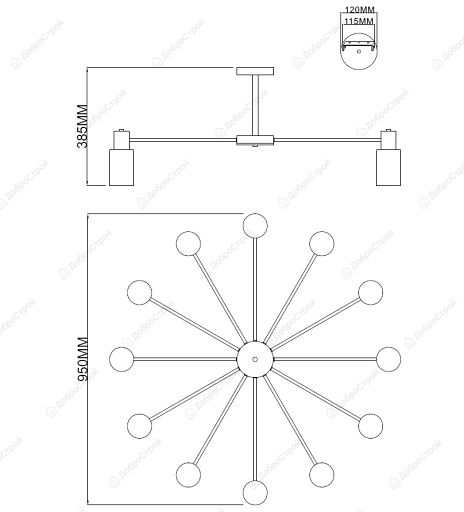 Люстра Schaffner Ovest 74535-12 хром